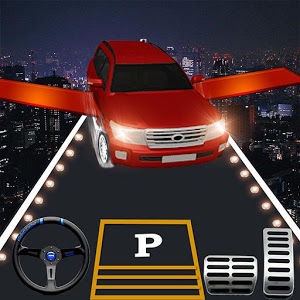 Flying Prado Parking - Flying Car Parking Games 3D