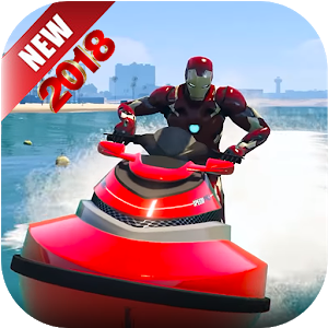 Superheroes Jet ski stunts: Top Racing Game 2018