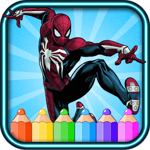 amazing spider hero men coloring book