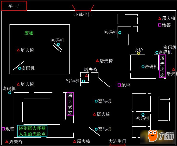 第五人格軍工廠物品分布圖 第五人格軍工廠怎么玩