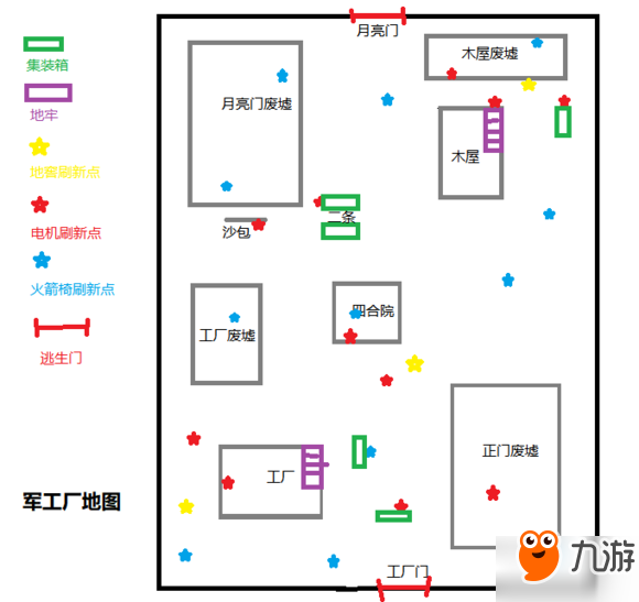 第五人格地图平面图大全：军工厂地图 医院地图 教堂地图