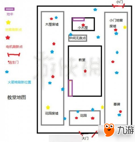 《第五人格》圣心医院详细地图 大门地窖出口无敌柜子地下室地图