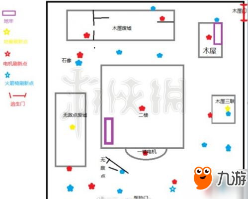 《第五人格》圣心医院详细地图 大门地窖出口无敌柜子地下室地图