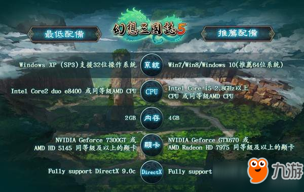 《幻想三国志5》PC配置公布 32位XP系统流畅运行超良心