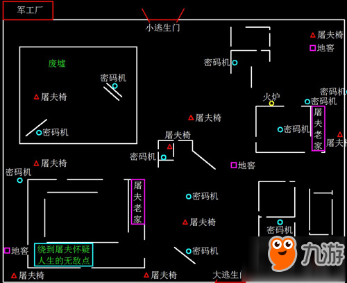 第五人格军工厂地图分布详解 密码机在哪里