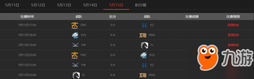 lol2018MSI小組賽賽程表公布：5月11日首戰(zhàn)FNCvsRNG