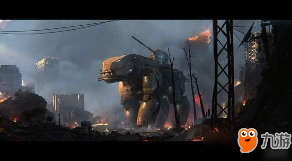 《战争机器》之父未完成作概念图 末日机械巨兽对决
