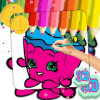 Coloring Book of Shopkins and Cake