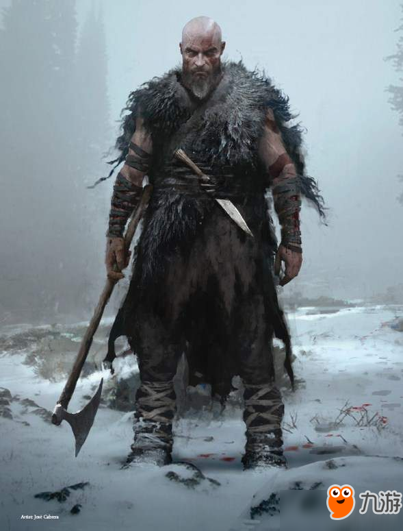 《战神4》早期概念图曝光 狂暴勇士变身北欧“樵夫”