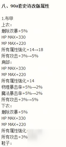 dnf90a套史詩(shī)改版屬性一覽 dnf5月24日史詩(shī)改版詳情