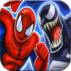 Superhero Spiderman and Venom Street Infinity War