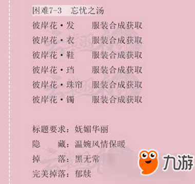 云裳羽衣7-3忘忧之汤困难完美高分S搭配攻略推荐