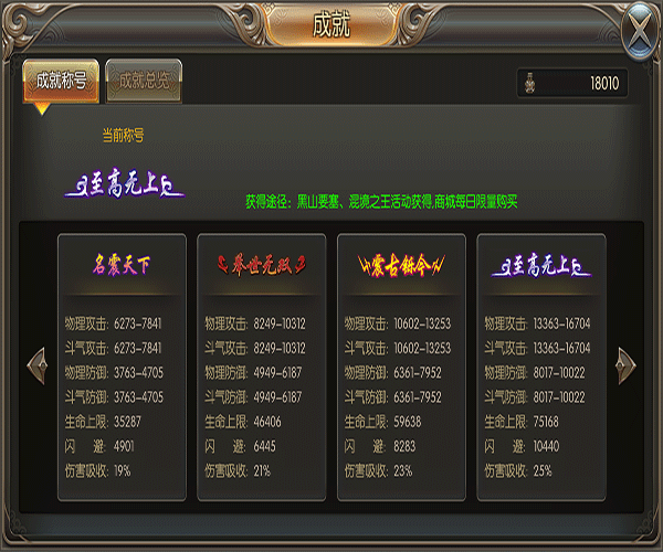 《魔法之门online》成就系统介