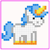 Pixel Art - Unicorn Color by Number