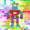 Coloring robot Pixel Art, By Number