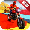 SuperHero Stunt Rider Kids Games :Tricky Bike Race