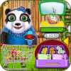 Supermarket Panda Family Shopping Game
