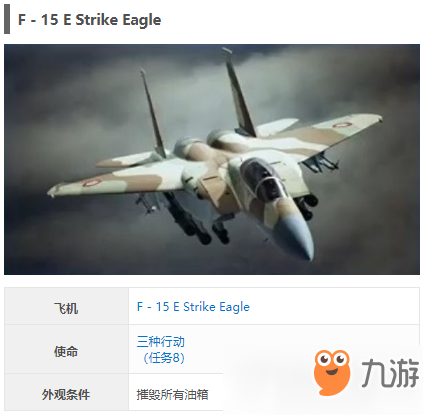 皇牌空战7F15E皮肤获取方法