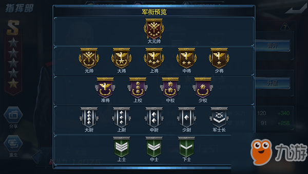 《<a id='link_pop' class='keyword-tag' href='https://www.9game.cn/wuxianfengsuo/'>无限封锁</a>》军衔介绍