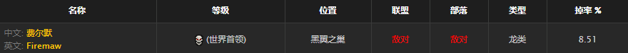 《魔獸世界》懷舊服黑龍之爪屬性