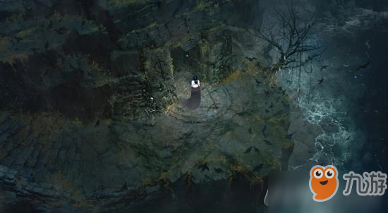 《暗黑破坏神4》概念艺术图：荒原道旁骸骨惨白