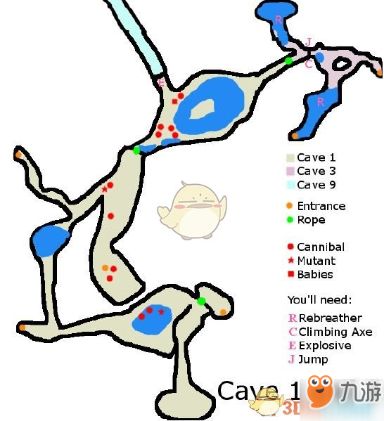 《森林》死亡洞穴（Dead cave）武士刀洞穴内部地图及盘点