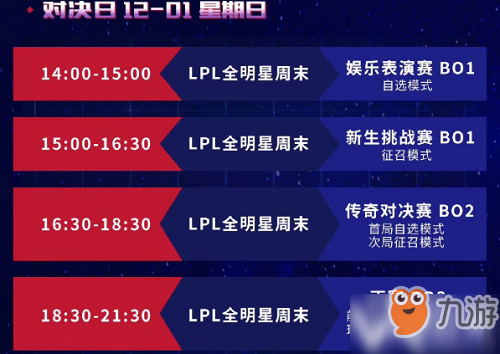 《英雄聯(lián)盟》LPL全明星周末賽程公布