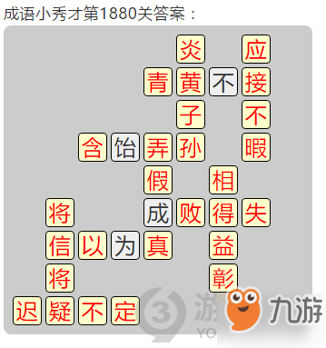 成語小秀才第1880關(guān)答案通關(guān)攻略