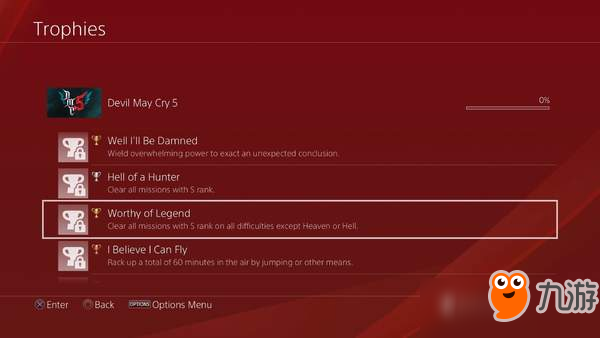 《鬼泣5》PS4版全奖杯列表曝光 共49个，需狂刷红魂