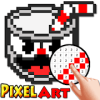 ☕ cuphead pixel art Color By Number