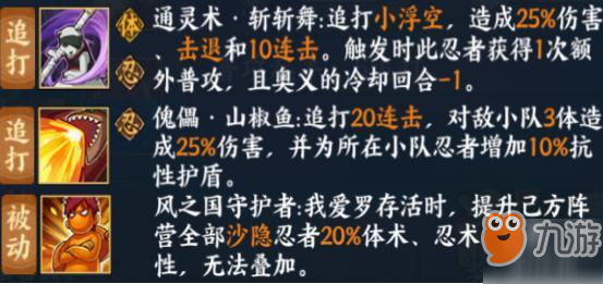 《火影忍者OL》疾风传手鞠技能搭配分析 疾风传手鞠技能组合