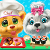 Cute Pets Kitchen Cooking Fast Food Restaurant