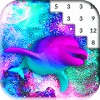 Vaporwave Pixel Art Glitch Color By Number Game