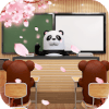 Escape roomSchool with sakura blooming