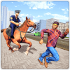 US Police Horse Gangster Chase Horse Racing