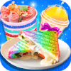 Ice Cream Rolls Maker - Rainbow Sanwich Food Stall