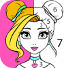 Girls Coloring Book  Color by Number for Girls