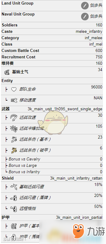 《全面战争：三国》持刀步兵属性介绍