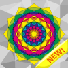 Mandala coloring book  Adult poly color by number