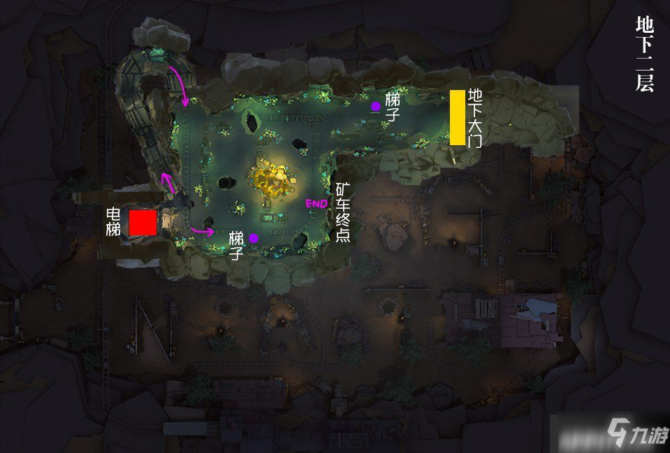 第五人格闪金洞窟地图全景图 闪金洞窟地图平面图