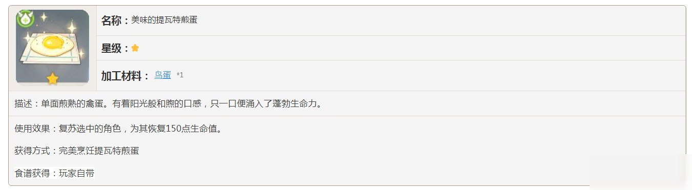 原神美味的提瓦特煎蛋有什么效果