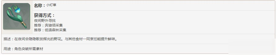 原神小灯草有什么用