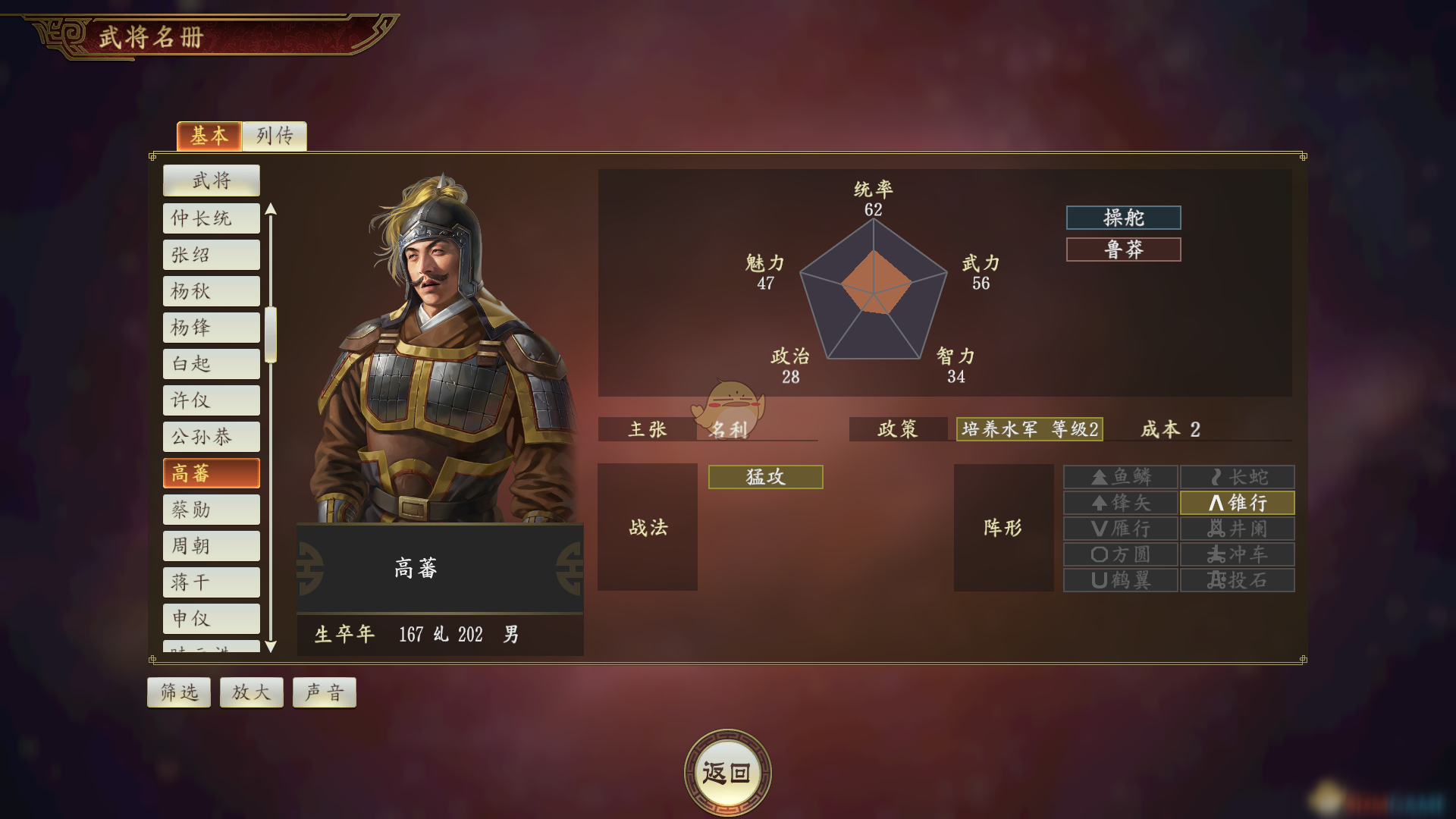 《三国志14》高蕃武将点评