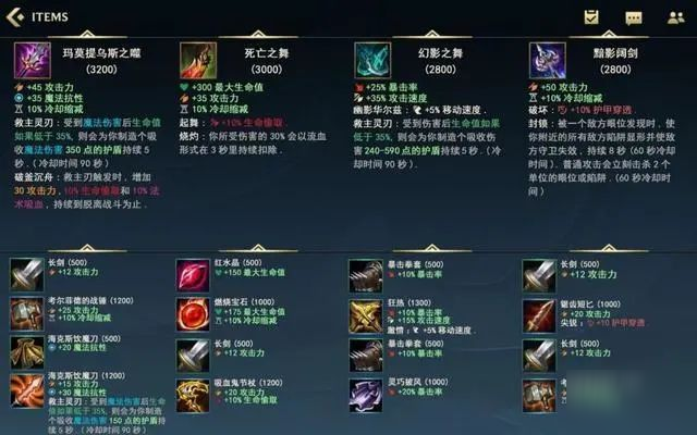 英雄聯(lián)盟lol手游裝備中文翻譯大全