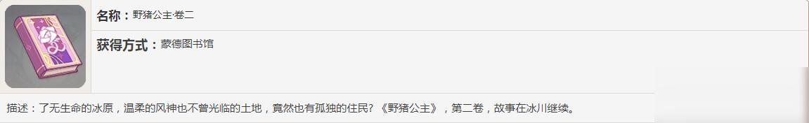 《原神》野豬公主書籍故事一覽