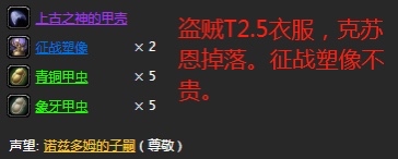 盗贼t2.5需要什么材料