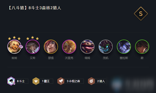 《云顶之弈》10.23版本8斗士3森林2猎人玩法攻略