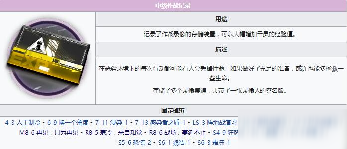《明日方舟》中级作战记录一览