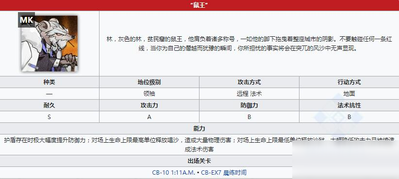 《明日方舟》领袖鼠王介绍