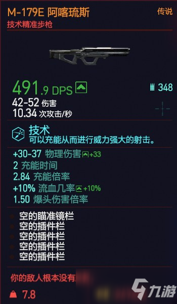 賽博朋克2077M179阿喀琉斯屬性介紹